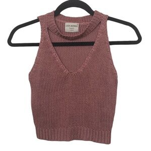 Lush Avenue Pink Knit Cropped Tank Top Approx XS